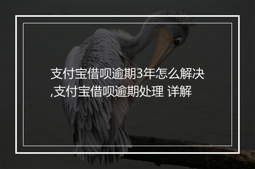 支付宝借呗逾期3年怎么解决,支付宝借呗逾期处理 详解