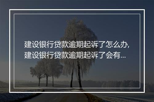 建设银行贷款逾期起诉了怎么办,建设银行贷款逾期起诉了会有什么后果