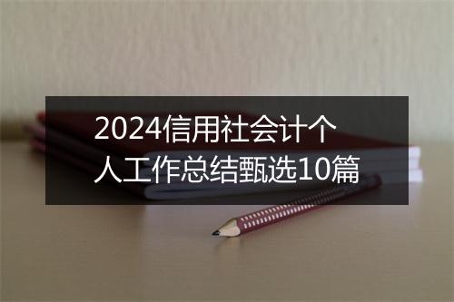 2024信用社会计个人工作总结甄选10篇