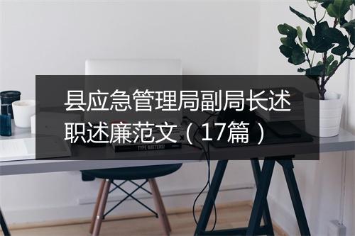 县应急管理局副局长述职述廉范文（17篇）