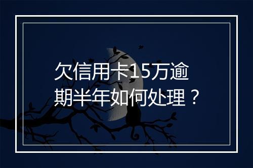 欠信用卡15万逾期半年如何处理？