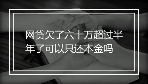 网贷欠了六十万超过半年了可以只还本金吗