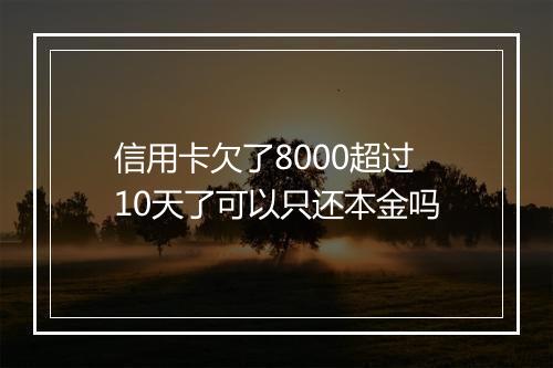信用卡欠了8000超过10天了可以只还本金吗