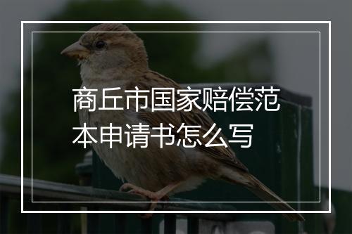 商丘市国家赔偿范本申请书怎么写