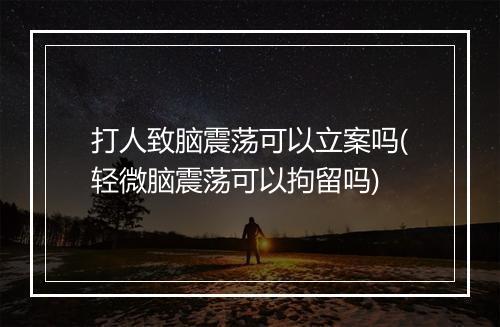 打人致脑震荡可以立案吗(轻微脑震荡可以拘留吗)