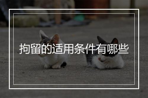 拘留的适用条件有哪些
