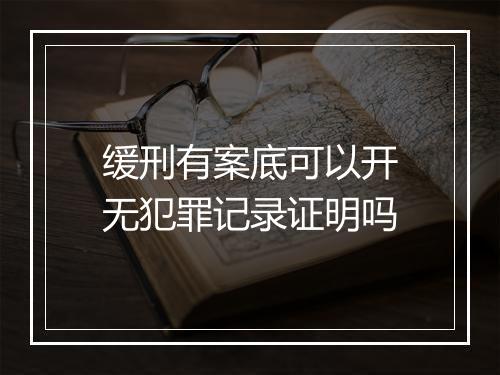 缓刑有案底可以开无犯罪记录证明吗