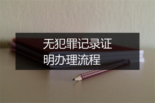 无犯罪记录证明办理流程