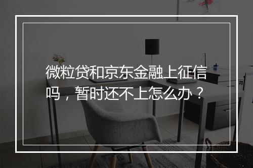 微粒贷和京东金融上征信吗，暂时还不上怎么办？