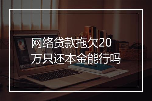 网络贷款拖欠20万只还本金能行吗