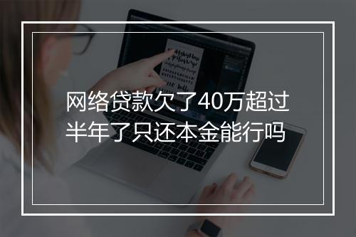 网络贷款欠了40万超过半年了只还本金能行吗