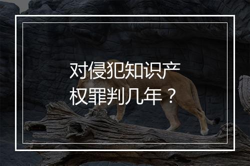 对侵犯知识产权罪判几年？
