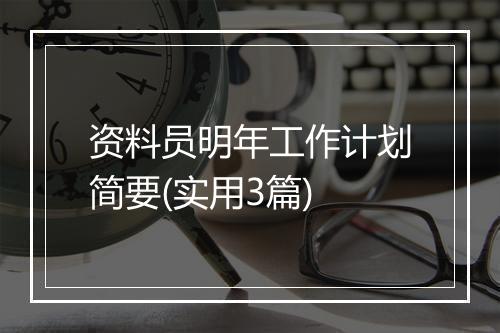 资料员明年工作计划简要(实用3篇)