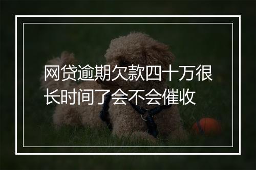 网贷逾期欠款四十万很长时间了会不会催收