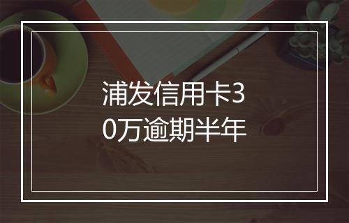 浦发信用卡30万逾期半年