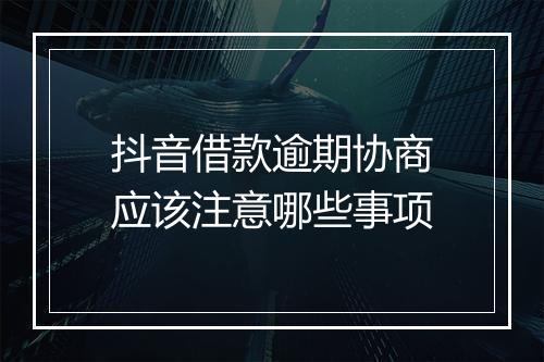 抖音借款逾期协商应该注意哪些事项
