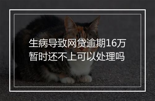 生病导致网贷逾期16万暂时还不上可以处理吗