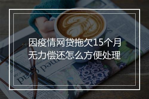 因疫情网贷拖欠15个月无力偿还怎么方便处理
