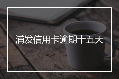 浦发信用卡逾期十五天