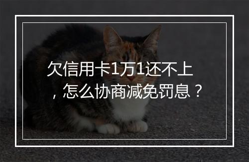 欠信用卡1万1还不上，怎么协商减免罚息？