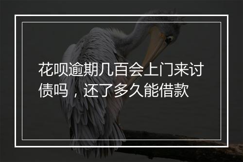花呗逾期几百会上门来讨债吗，还了多久能借款