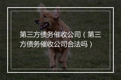 第三方债务催收公司（第三方债务催收公司合法吗）