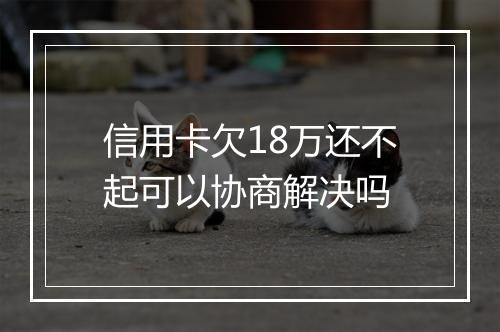 信用卡欠18万还不起可以协商解决吗