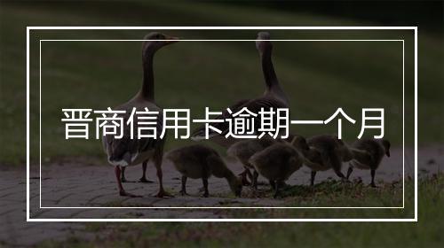 晋商信用卡逾期一个月