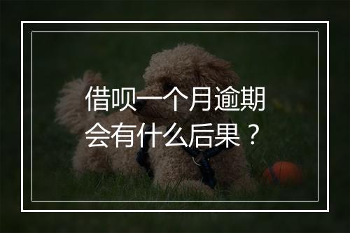 借呗一个月逾期会有什么后果？