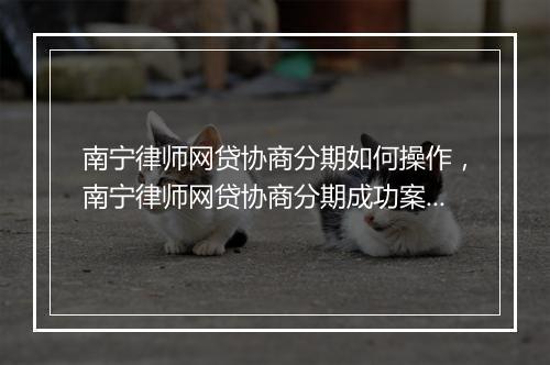 南宁律师网贷协商分期如何操作，南宁律师网贷协商分期成功案例分享
