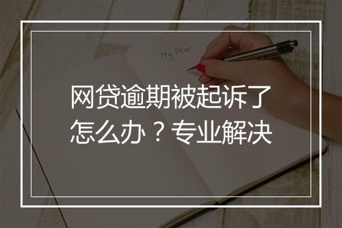 网贷逾期被起诉了怎么办？专业解决