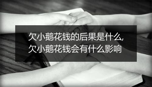 欠小鹅花钱的后果是什么,欠小鹅花钱会有什么影响