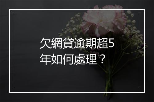 欠網貸逾期超5年如何處理？