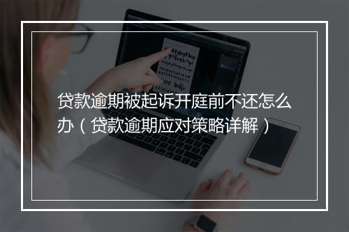 贷款逾期被起诉开庭前不还怎么办（贷款逾期应对策略详解）