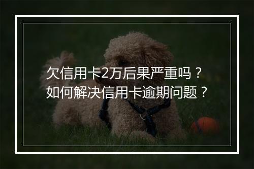 欠信用卡2万后果严重吗？如何解决信用卡逾期问题？