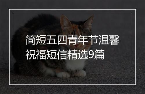 简短五四青年节温馨祝福短信精选9篇