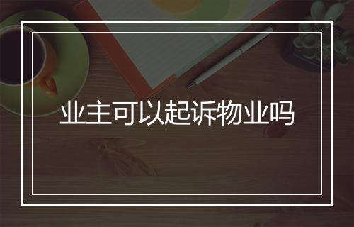业主可以起诉物业吗