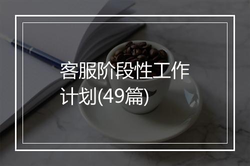 客服阶段性工作计划(49篇)
