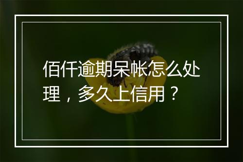 佰仟逾期呆帐怎么处理，多久上信用？