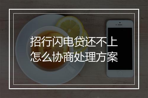 招行闪电贷还不上怎么协商处理方案