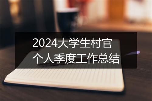 2024大学生村官个人季度工作总结