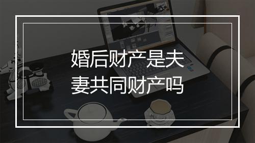 婚后财产是夫妻共同财产吗