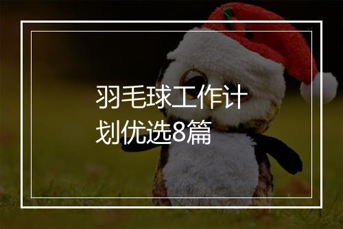 羽毛球工作计划优选8篇