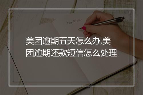 美团逾期五天怎么办,美团逾期还款短信怎么处理