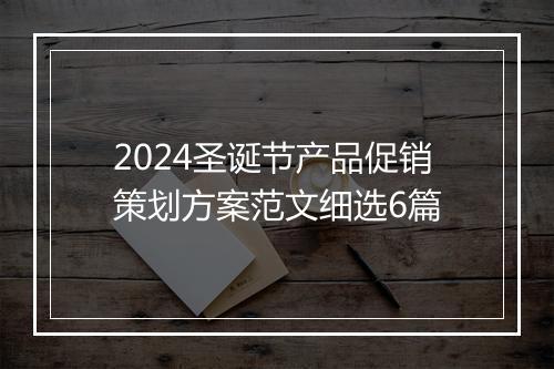 2024圣诞节产品促销策划方案范文细选6篇
