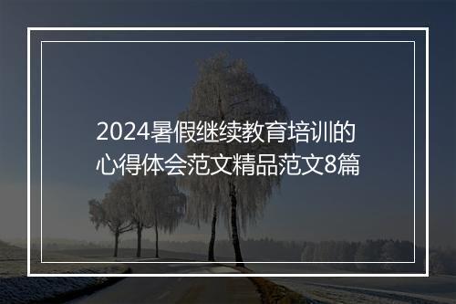 2024暑假继续教育培训的心得体会范文精品范文8篇