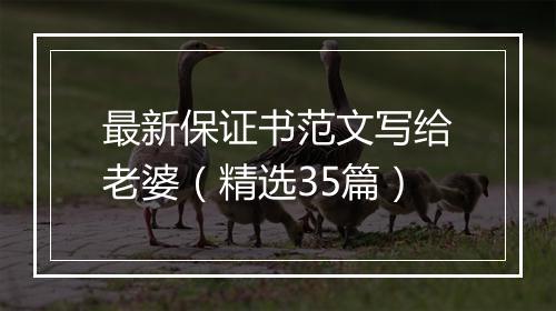 最新保证书范文写给老婆（精选35篇）
