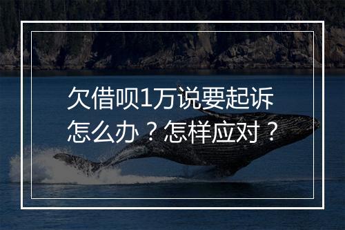 欠借呗1万说要起诉怎么办？怎样应对？
