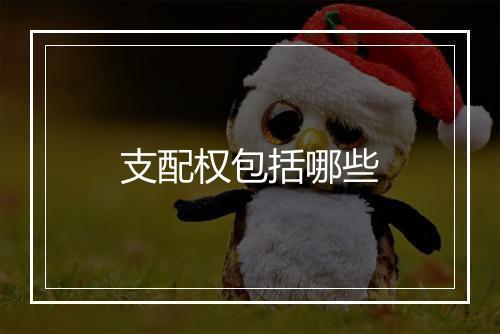 支配权包括哪些