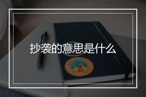 抄袭的意思是什么